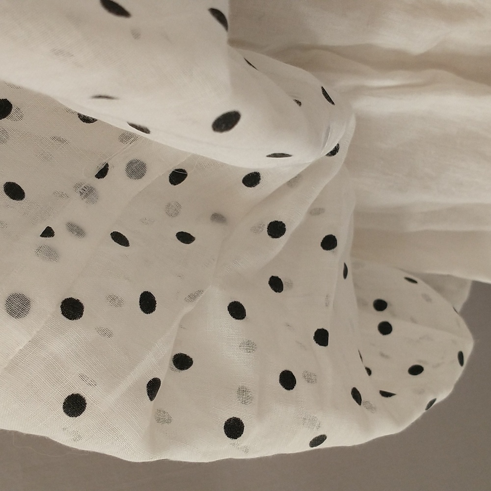Vintage Polka Dot Flirty Mini Skirt 50s 60s Sheer Cotton USA Made Fun Feminine - Picture 4 of 10
